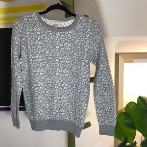 Loft grey leopard cotton sweater